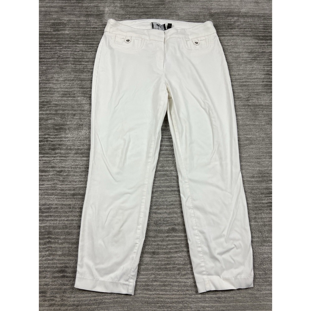 Briggs Pants Womens 10 White Ankle Stretch Rayon Blend Casual‎